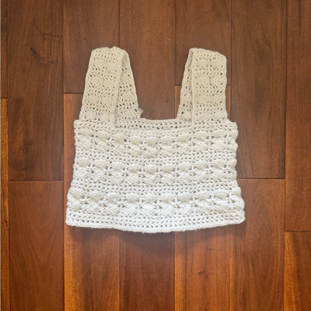 White Crochet Crop Top